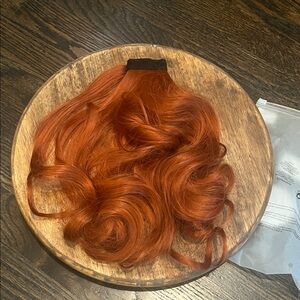 Vibrant Red Ponytail Extention with wrap peice